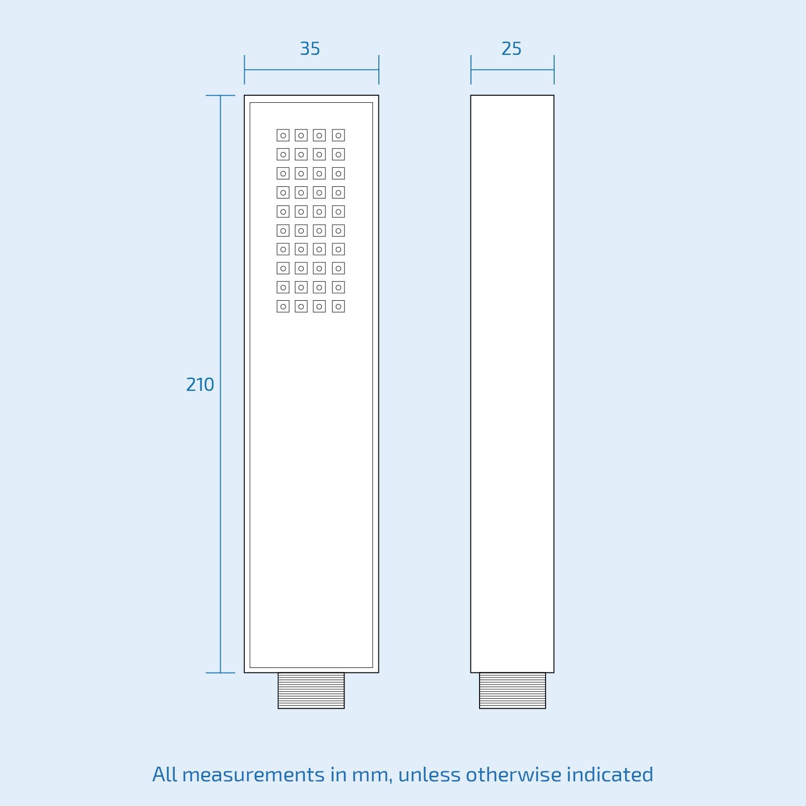 Bathroom Minimalist Modern Rectangular Shower Handset - Chrome