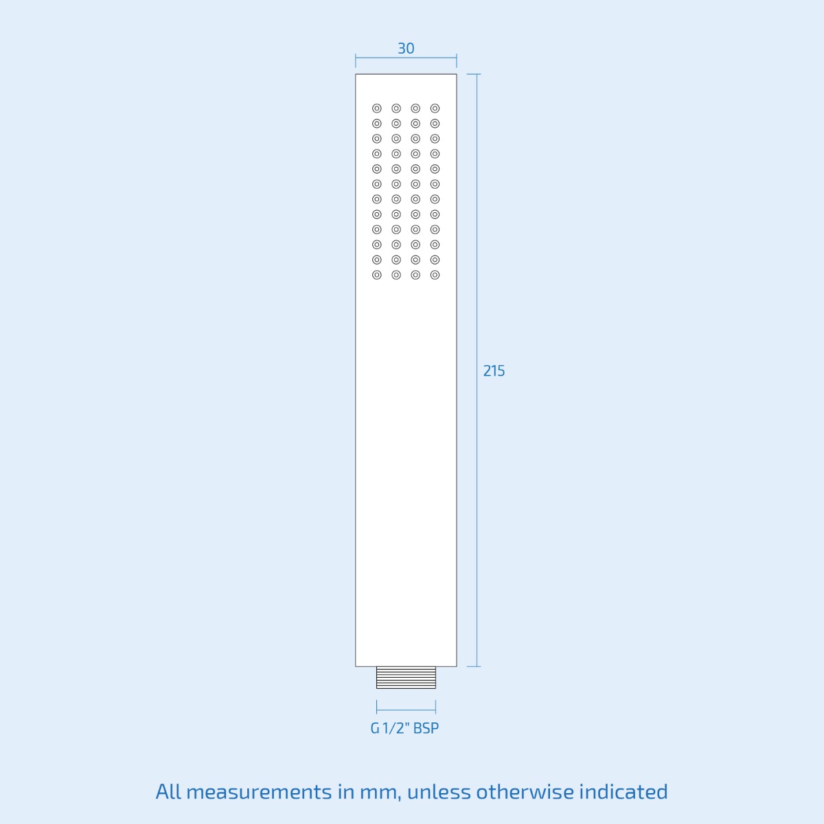Minimalist Pencil Handheld Shower Head Handset Matte Black