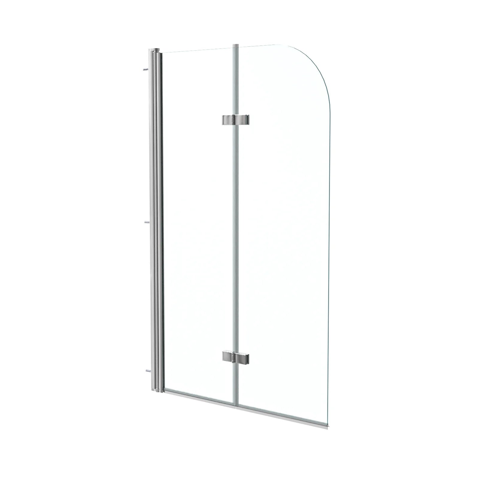 Hinged 1000 x 1400mm Bathtub Screen, 6mm Tempered Glass - Aluminium