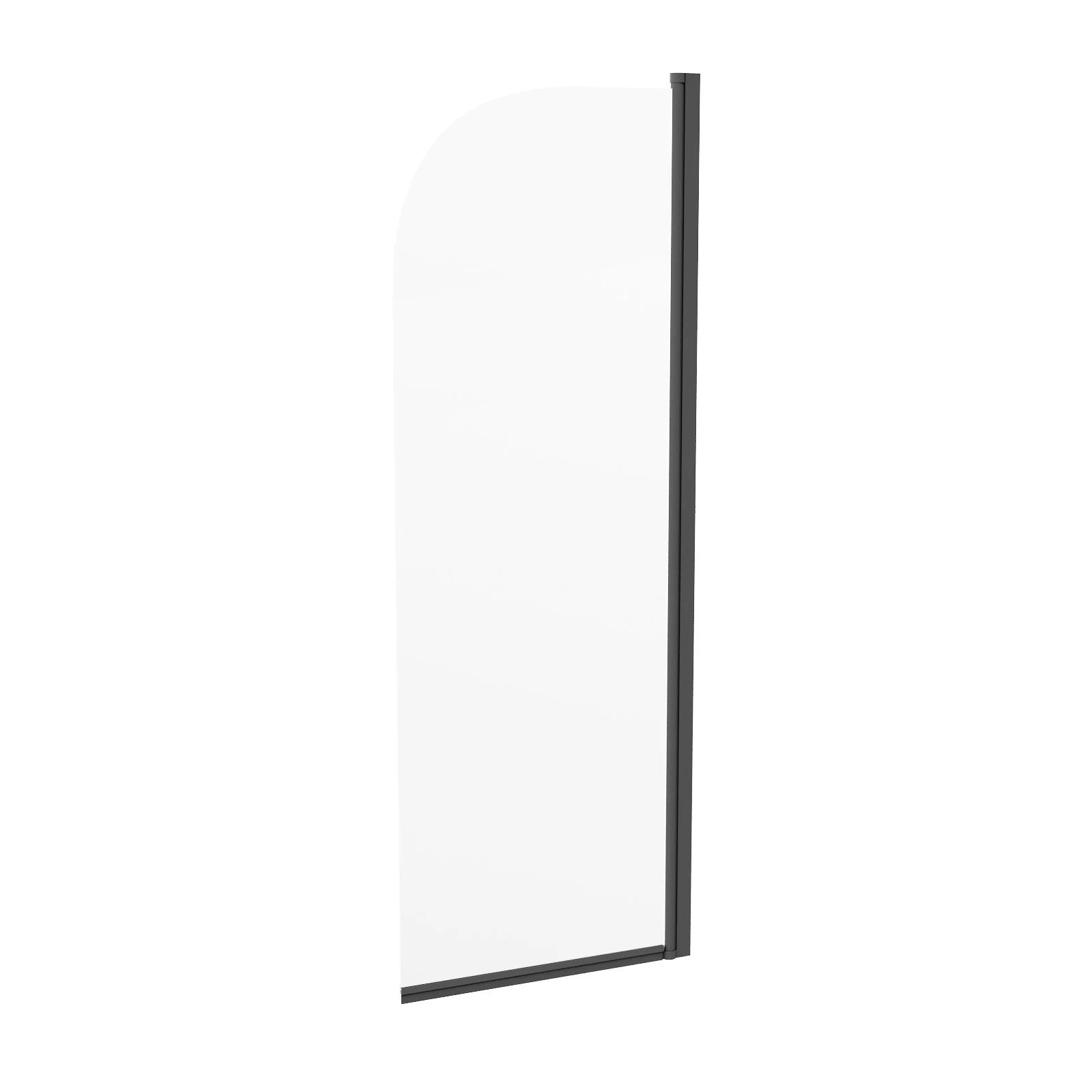 Hinged 500 x 1400mm Bathtub Screen, 5mm Tempered Glass - Matte Black