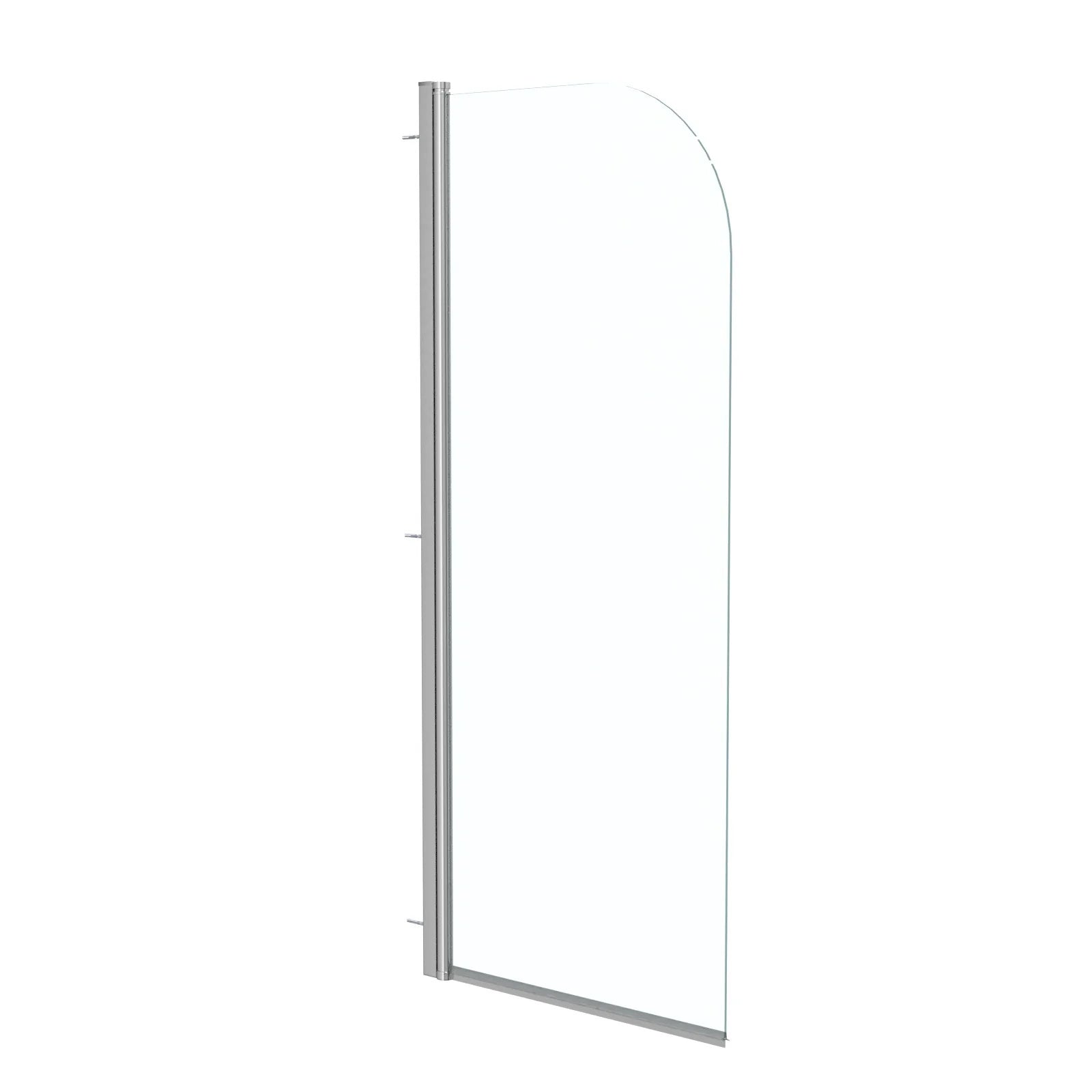 Hinged 600 x 1400mm Bathtub Screen, 5mm Tempered Glass - Aluminium