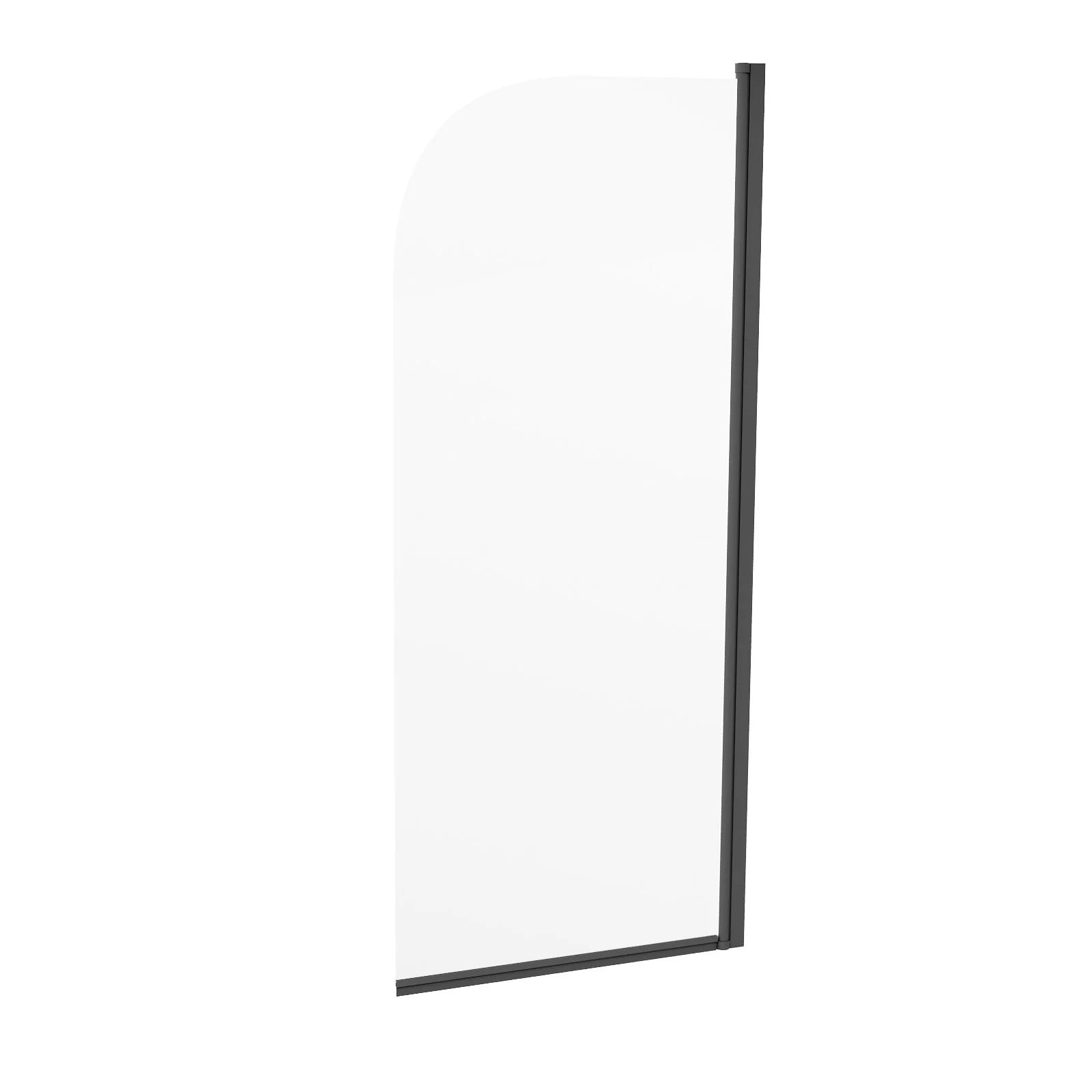 Hinged 600 x 1400mm Bathtub Screen, 5mm Tempered Glass - Matte Black