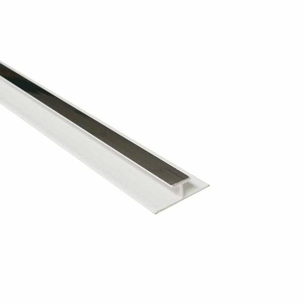 H Joint Trim Chrome 10mm x 2.4m for Wall Cladding