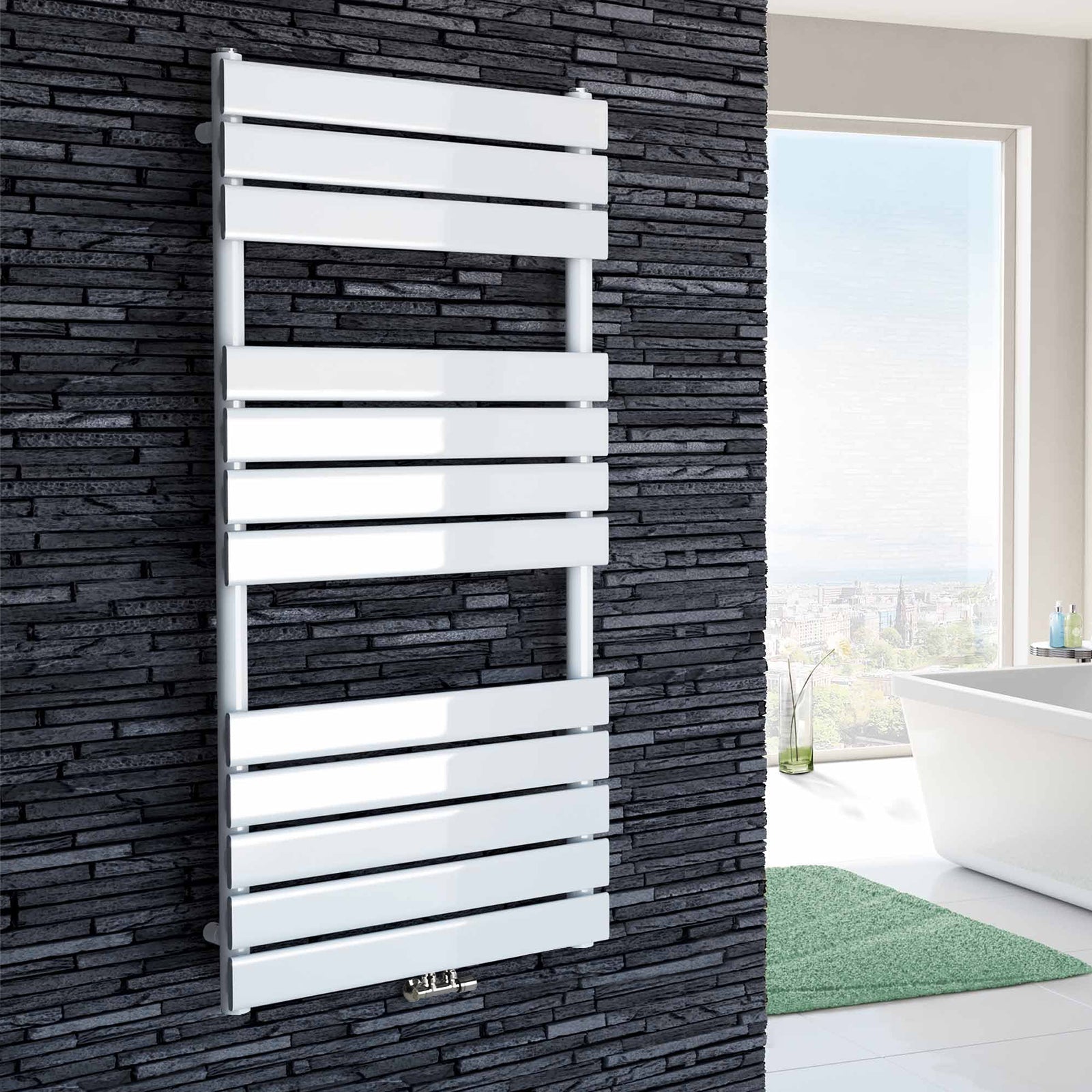 Honeywell Vertical Central Connection Towel Radiator Flat Panel Heated