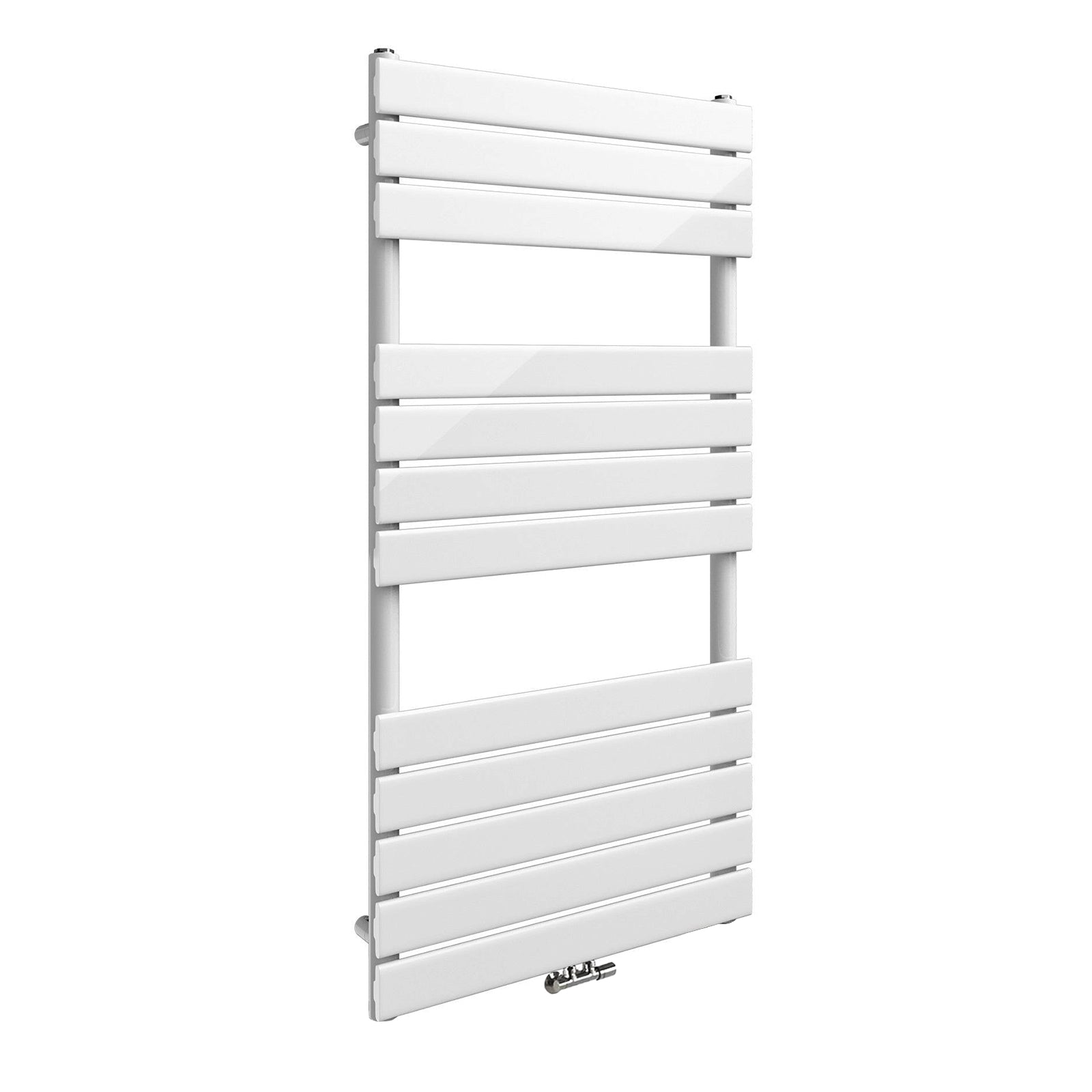 Vertical Central Connection Towel Radiator White Single Flat Tube 1200 x 600 mm