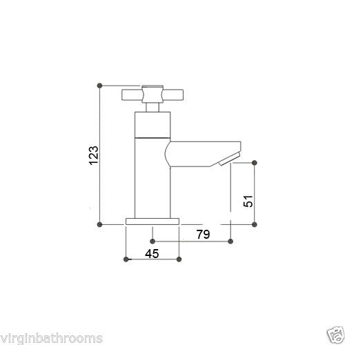 Linden Chrome Cross Head Hot & Cold Basin Taps + Waste Chrome