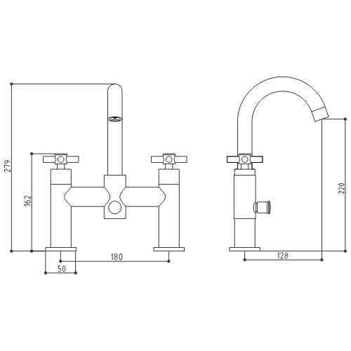 Chrome Indigo Freestanding Bath Mixer Filler Shower Tap