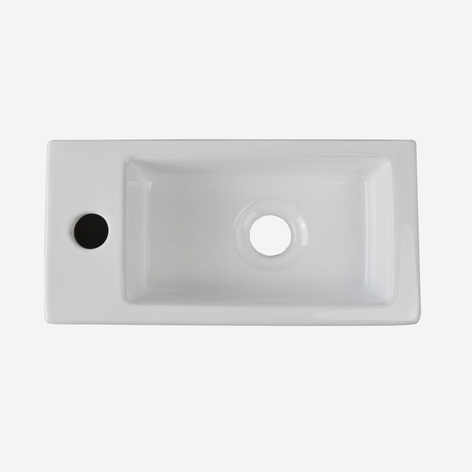 Melbourne Ceramic Round Back To Wall Pan & Toilet Seat Wall Hung Basin Left Hand