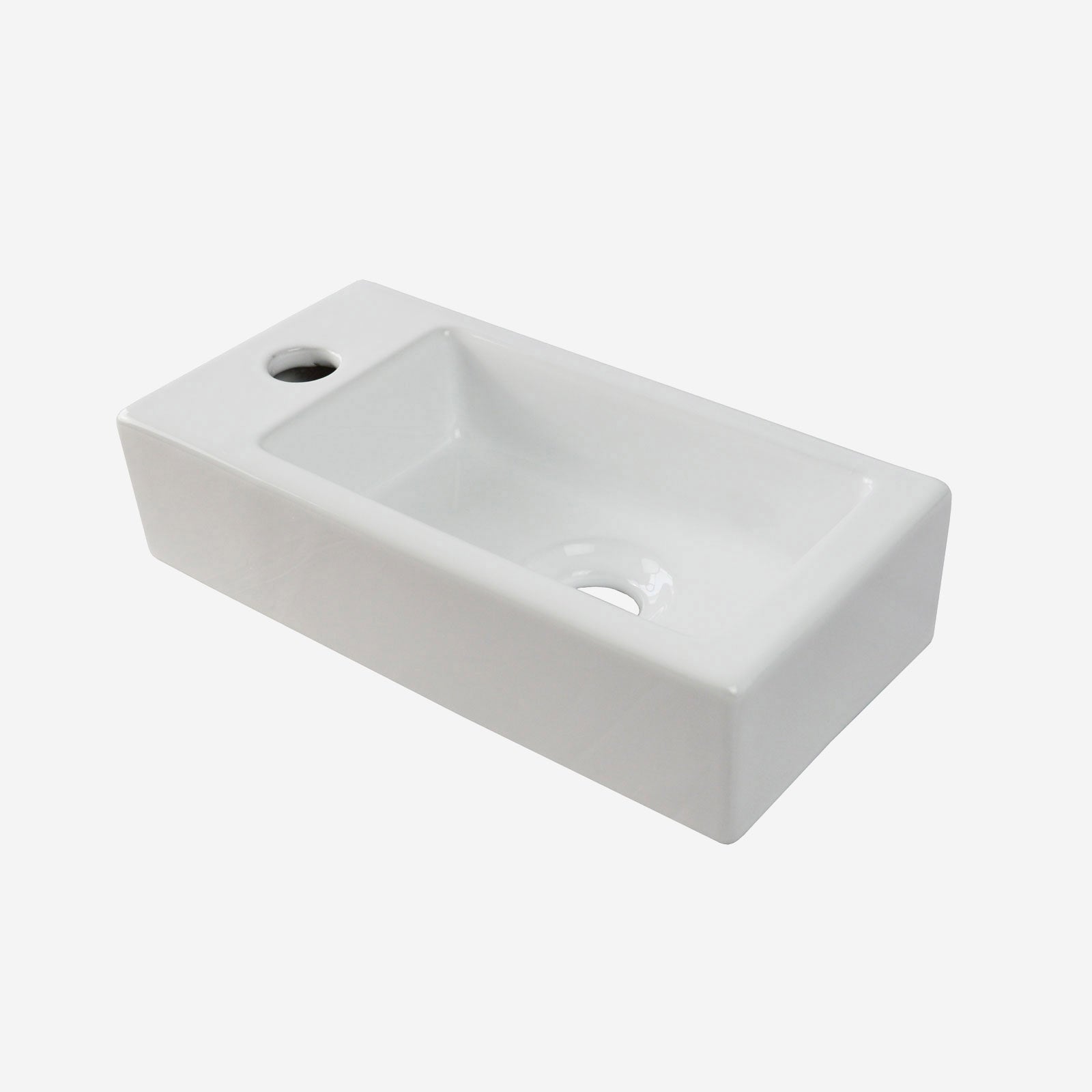 Melbourne Ceramic Round Back To Wall Pan & Toilet Seat Wall Hung Basin Left Hand