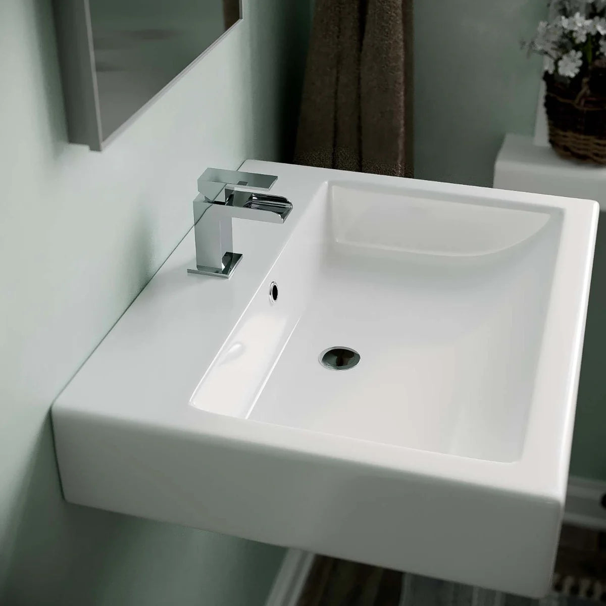 Lomond White 570mm Wall Hung Rectangle Basin