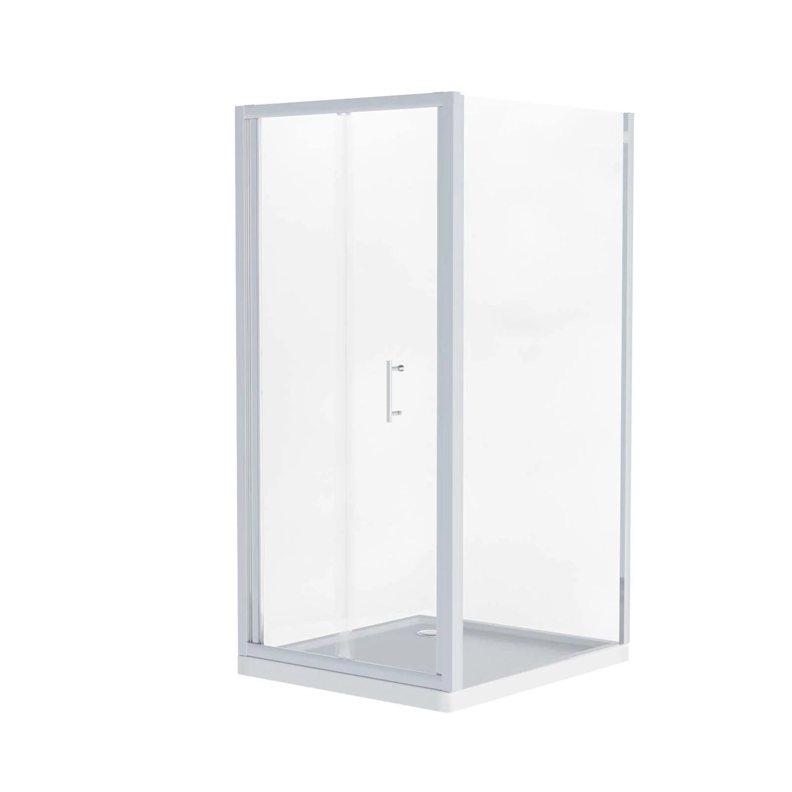 Jupiter Chrome 900mm Shower Bi-Fold Door 900mm Side Panel Enclosure & Tray