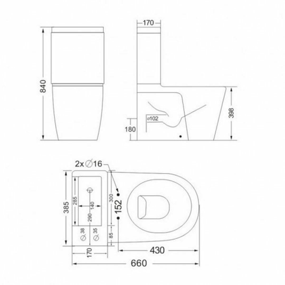Allscot 2 in 1 Compact Basin Close Coupled Toilet Combo Space Saver Cloakroom Unit