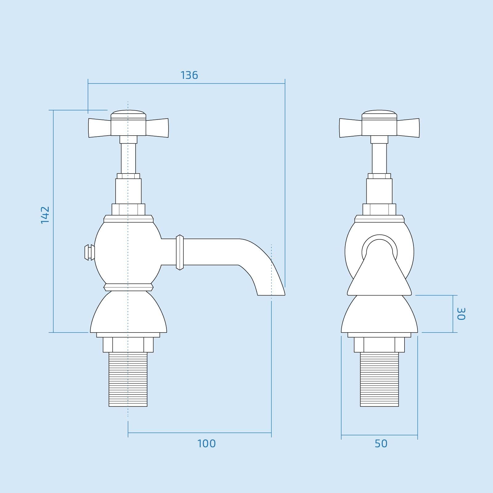 Edwin Twin Bath Taps Chrome