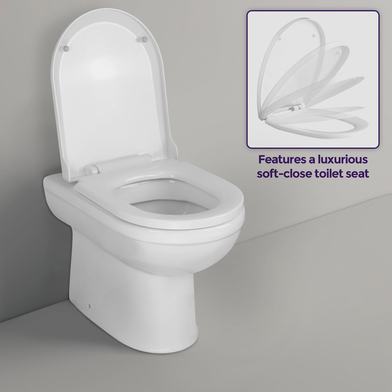 Melbourne Back To Wall Pan And WC Toilet Seat & Concealed Cistern Unit