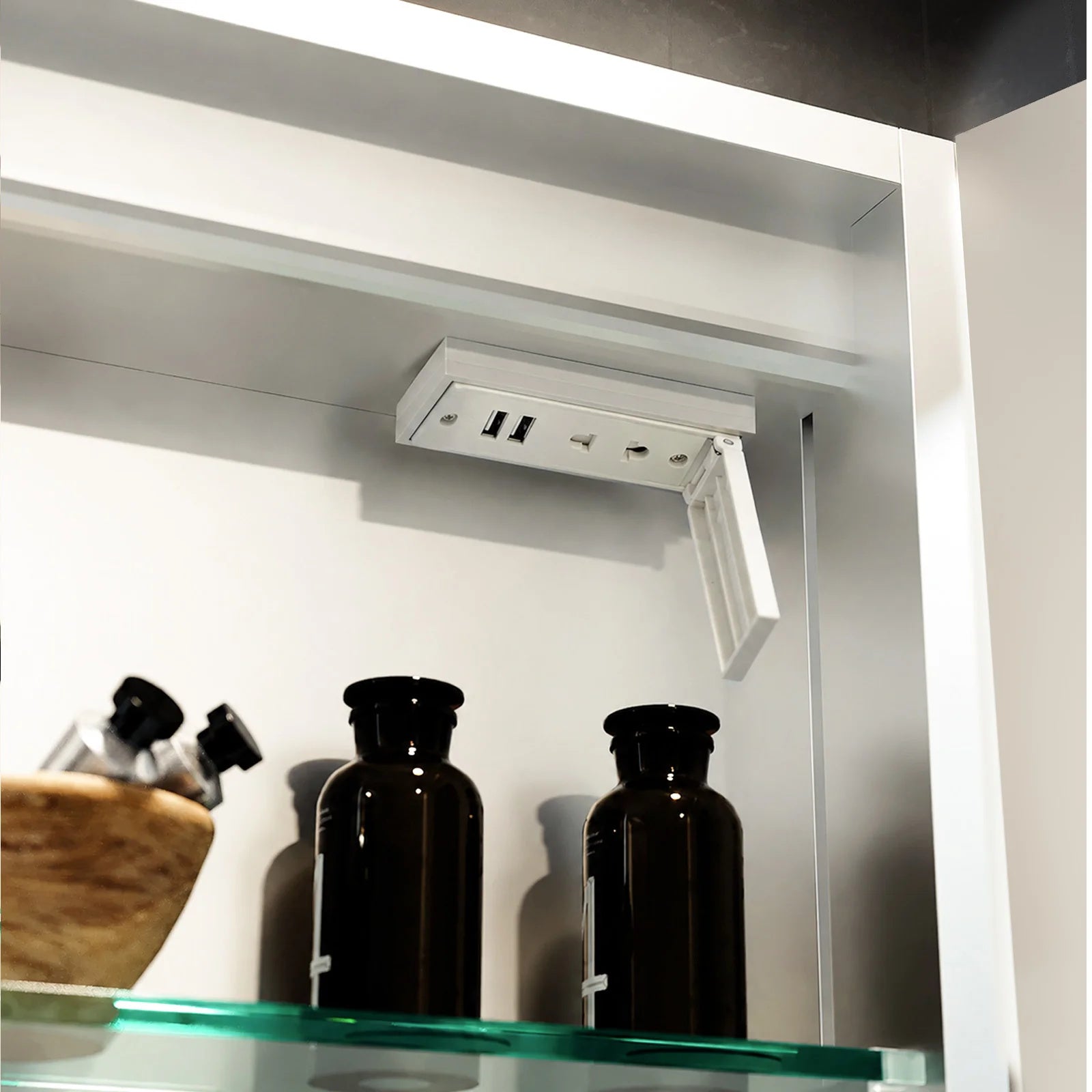 LED Bathroom Mirror Cabinet 2 Doors 800 x 130 x 700mm with Sensor