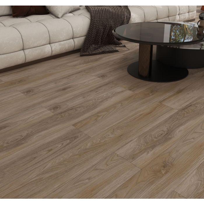 SPC Vinyl Click Flooring Wood Plank 1220mm x 180mm Light Oak 5.35mm Thick - Pack Of 10