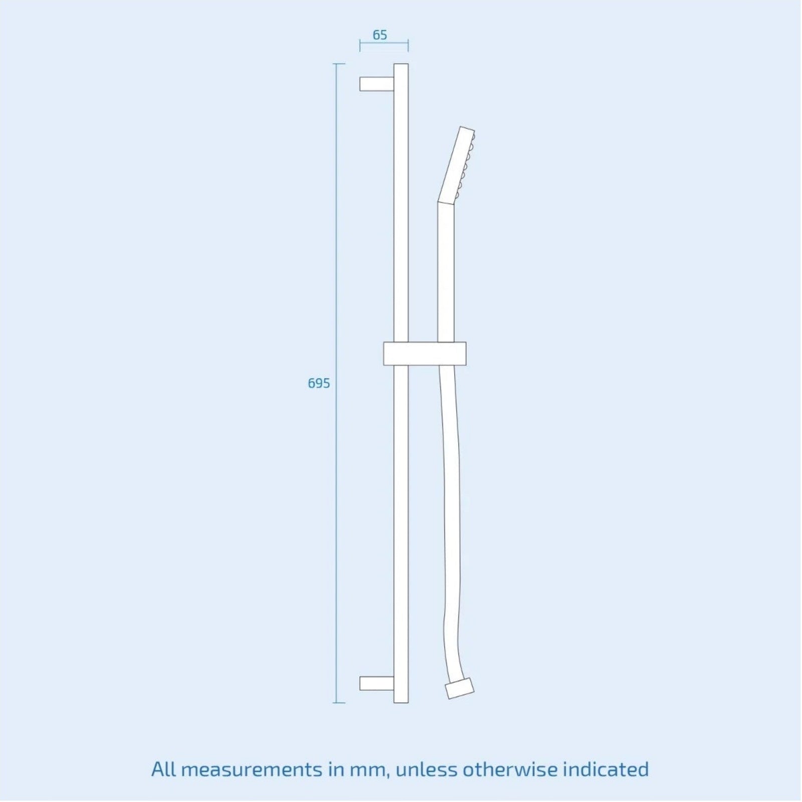 Lilly 3 Dial 3 Way Square Concealed Thermostatic Mixer Valve, Slider Rail, Square Handset, Bath Filler & Shower Head Chrome
