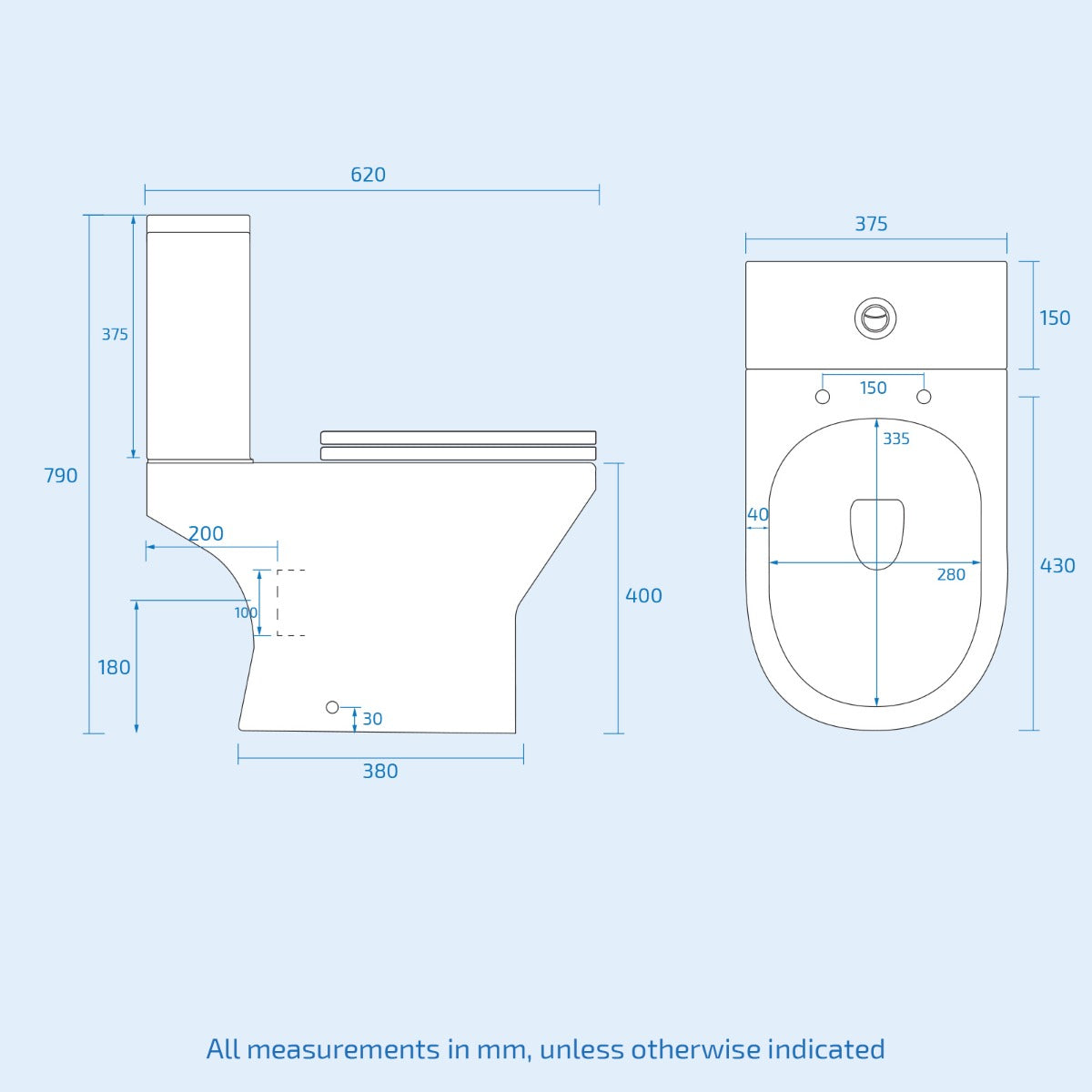 Nanuya 500mm White Basin Vanity & Rimless Close Coupled Toilet Flat Pack