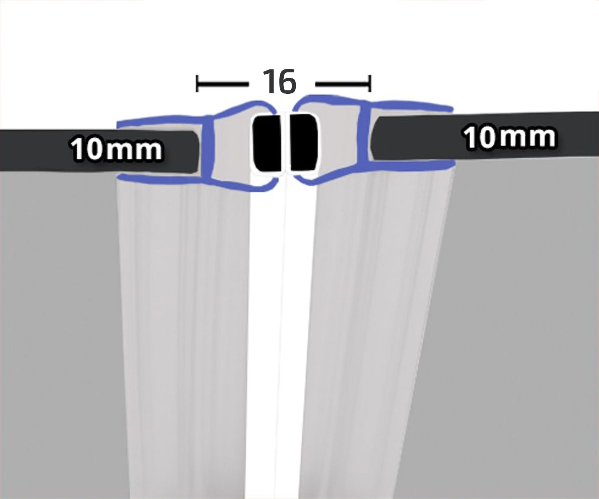 Clear 180° Magnetic Shower Enclosure Seal 10mm x 2000mm
