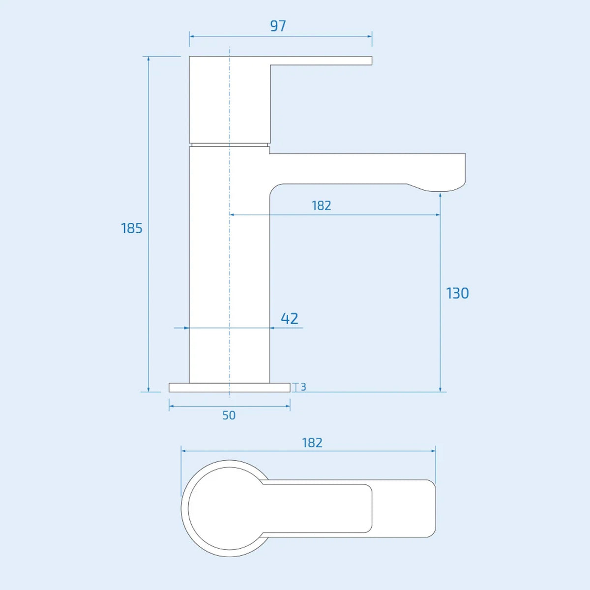 Modern Chrome Bathroom Single Lever Mono Basin Mixer Tap