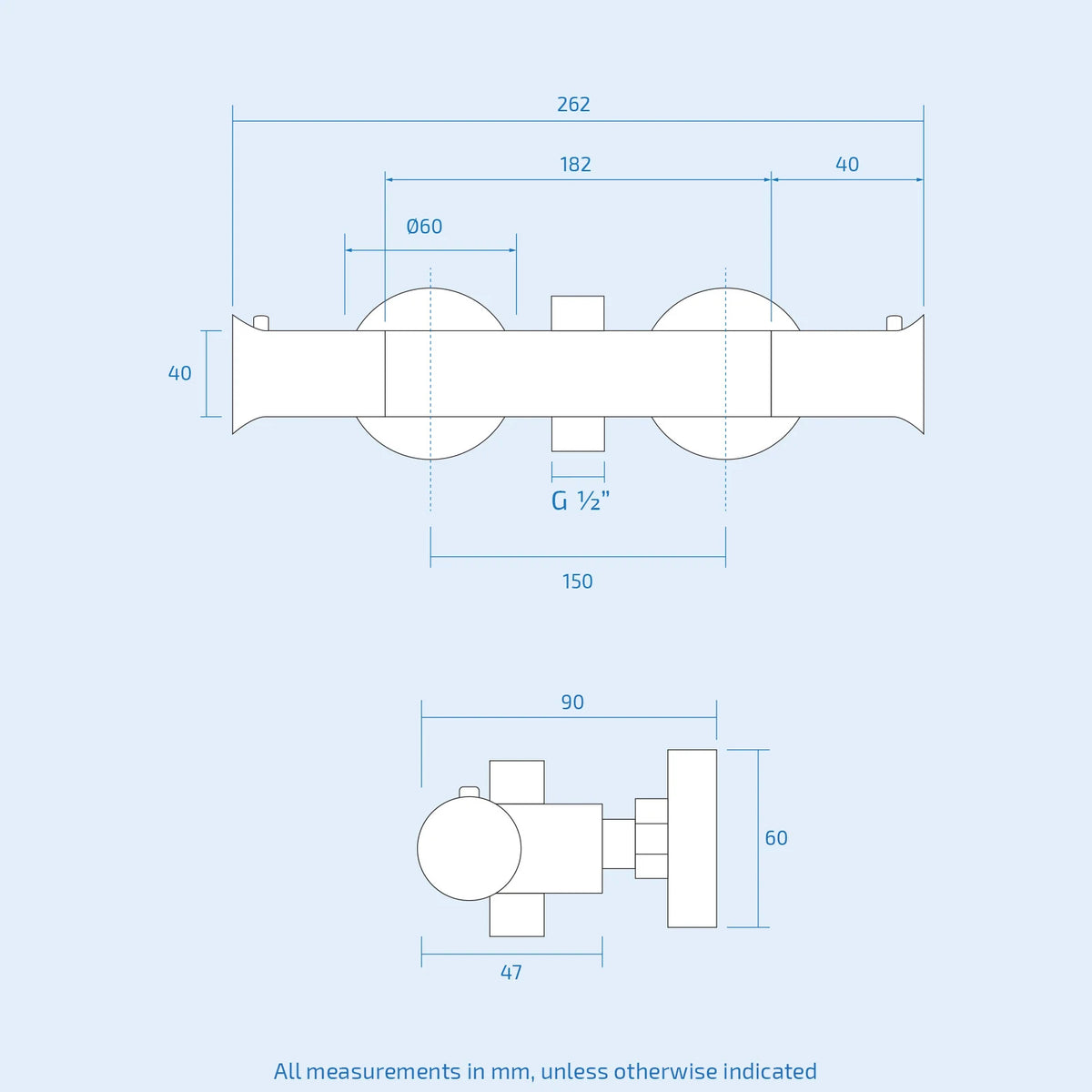 Modern Exposed Thermostatic Shower Mixer Bar Valve Chrome