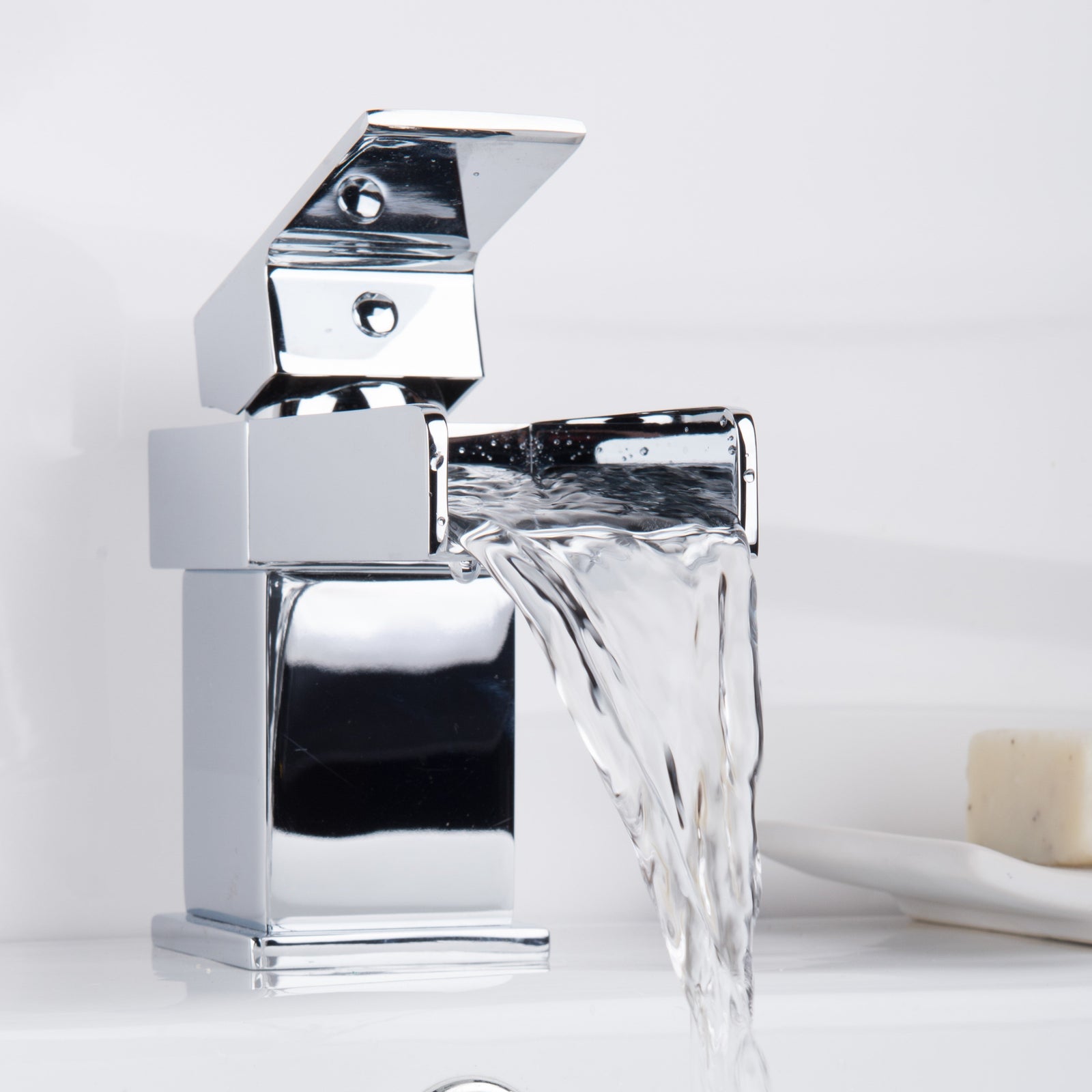 Saturn Contemporary Waterfall  Waterfall Single Lever Mono Mixer Tap