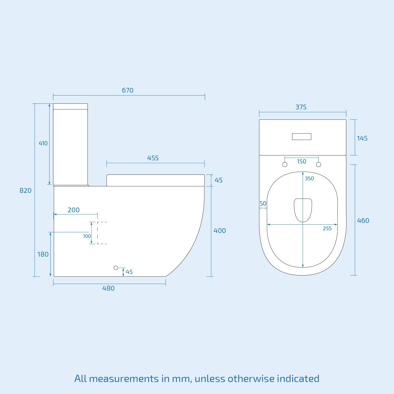 White Ceramic WC Close Coupled Toilet Pan and Seat