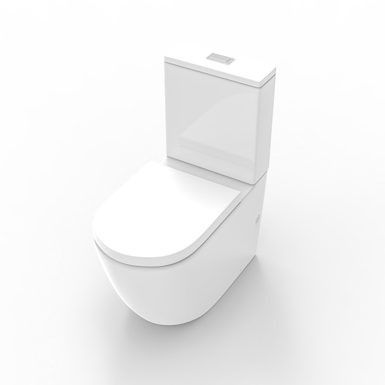 White Ceramic WC Close Coupled Toilet Pan and Seat