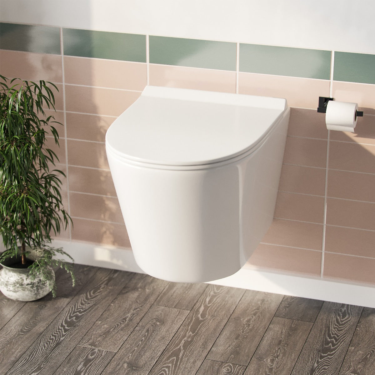 Ellis Rimless Wall Hung Toilet Pan + Soft Close Toilet Seat