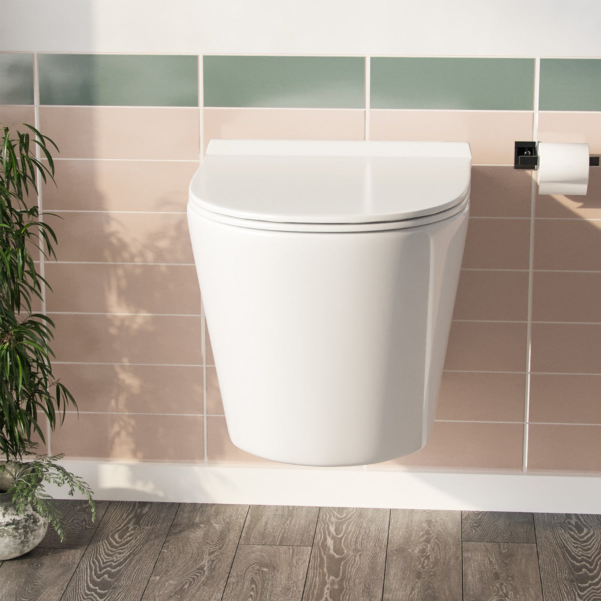 Ellis Rimless Wall Hung Toilet Pan + Soft Close Toilet Seat