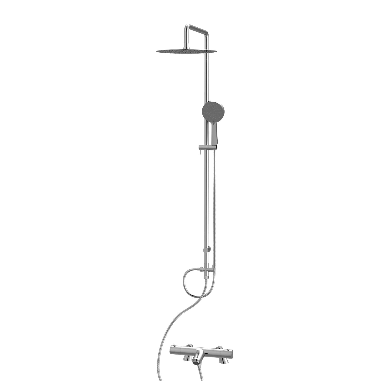 Overhead & Hand Shower Kit, Thermostatic Mixer & Filler Valve - Chrome