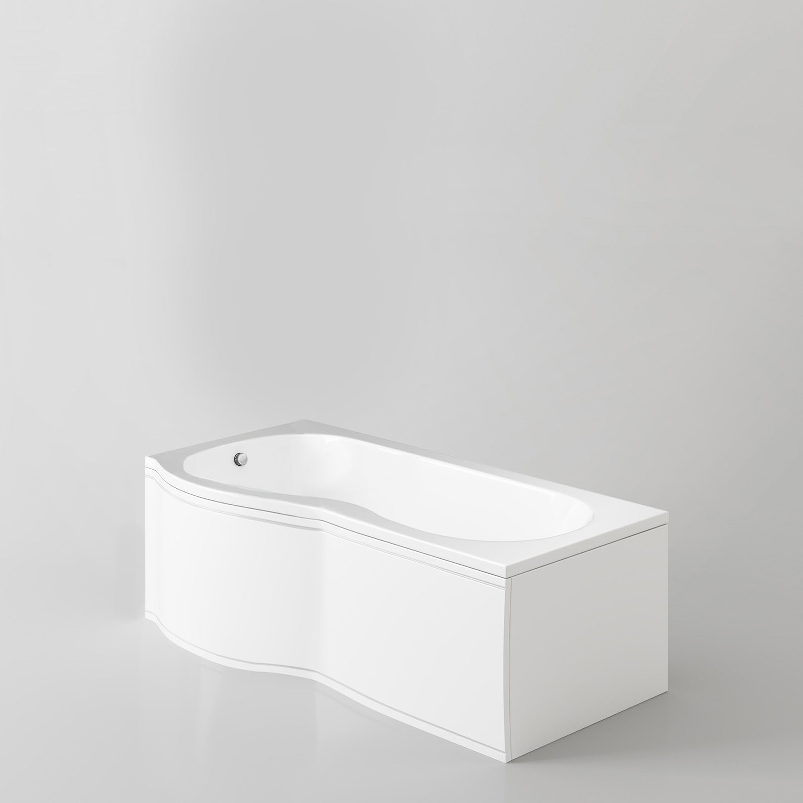 Diamond 1700 x 700mm P-Shaped Modern Shower Bath with Screen & Front Panel Left Hand