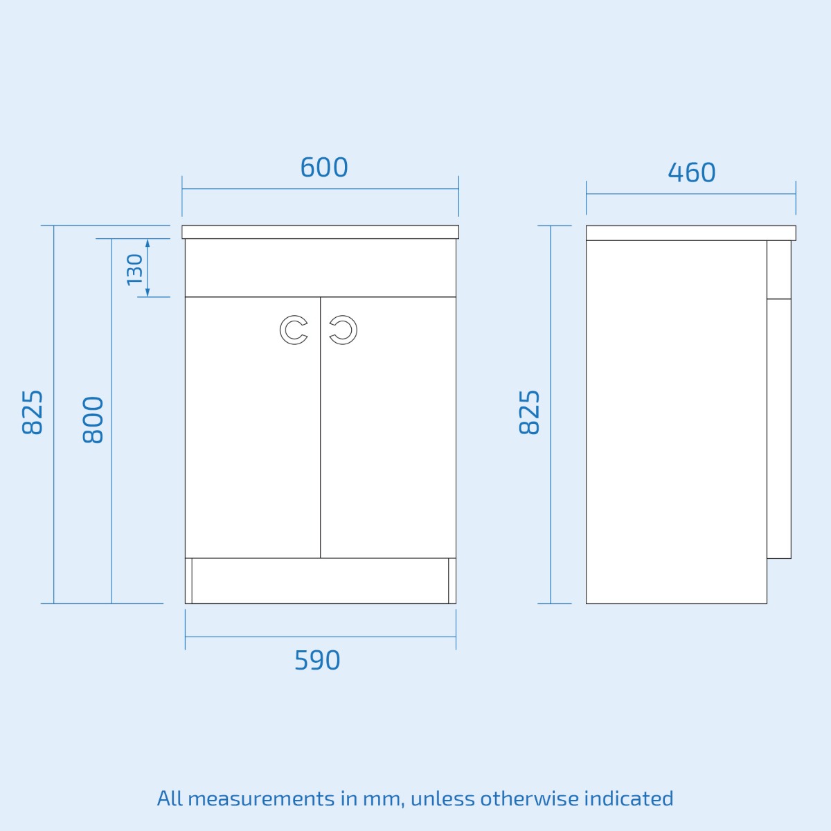 Dene Grey 600mm Vanity Basin Unit and Wall Storage Cabinet
