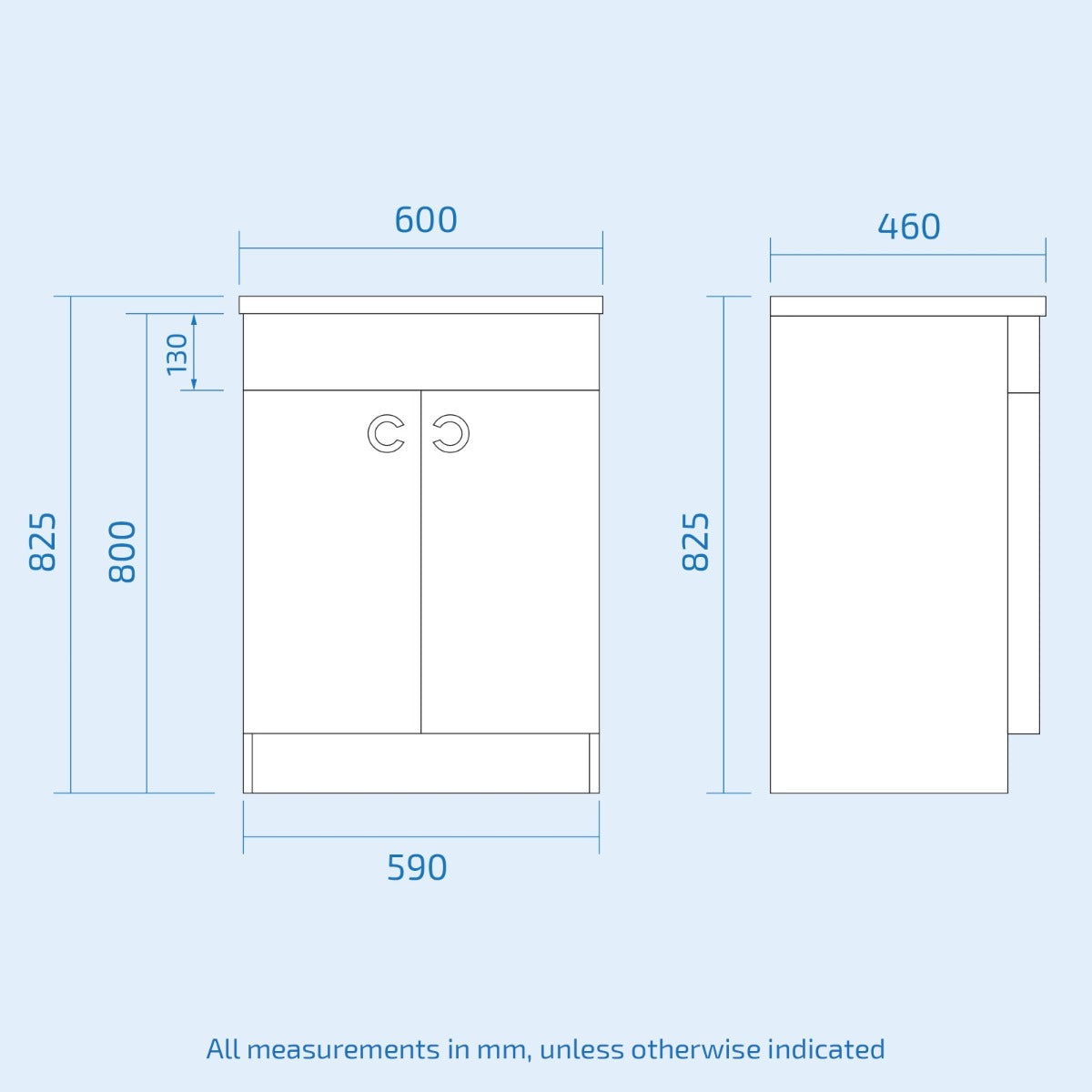 Dene White 600mm Vanity Unit and Wall Mounted Storage Unit