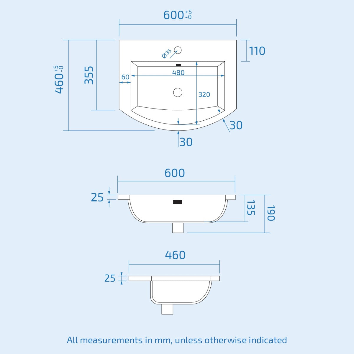 Dene White 600mm Vanity Unit and Wall Mounted Storage Unit