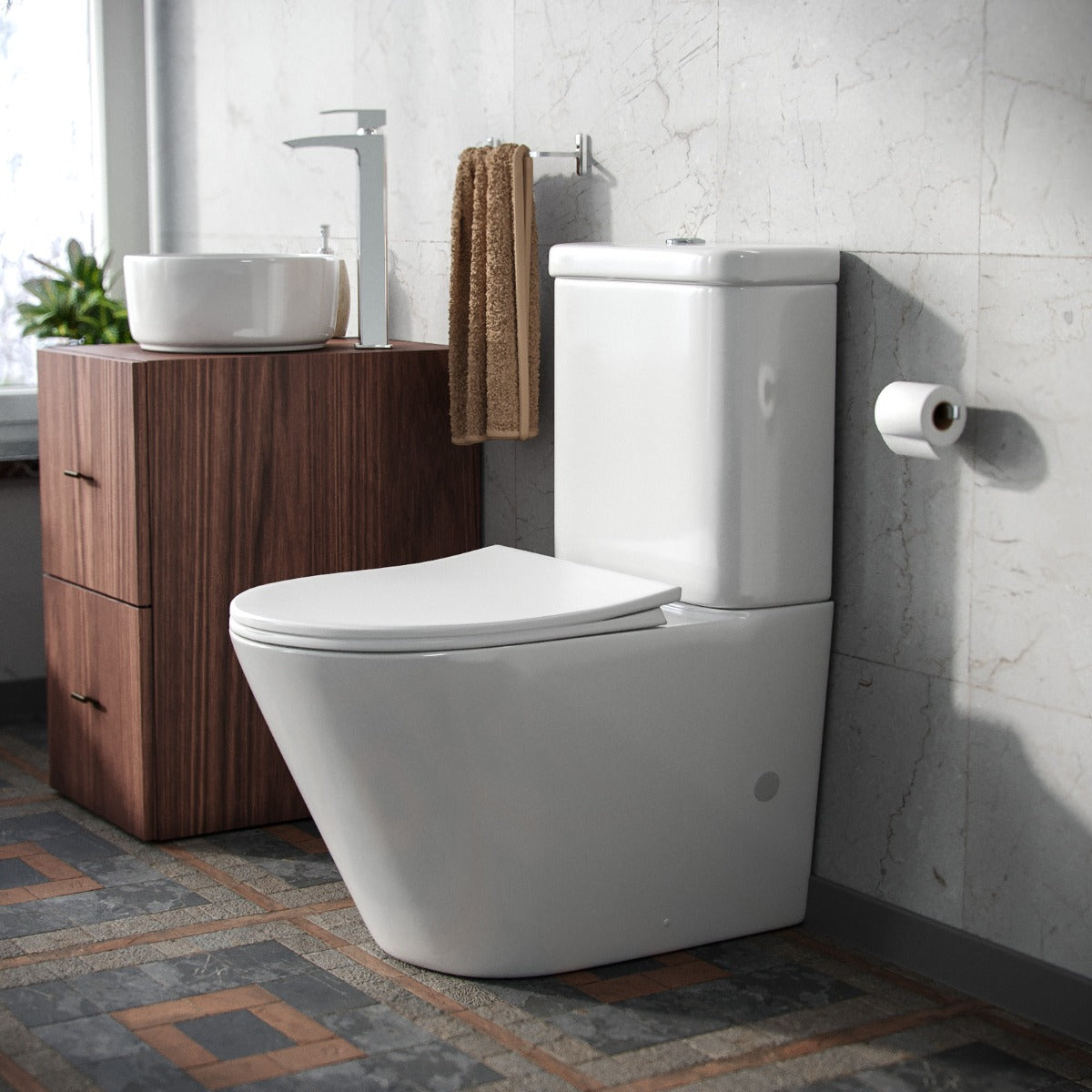 Winnie Close Coupled Rimless WC Toilet