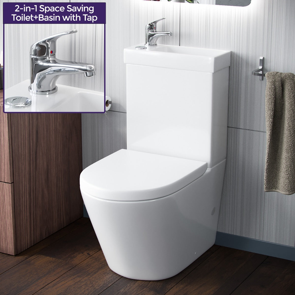 Pilton 2 in 1 Close Coupled Pan, Cistern, Seat & Mono Basin Mixer Tap