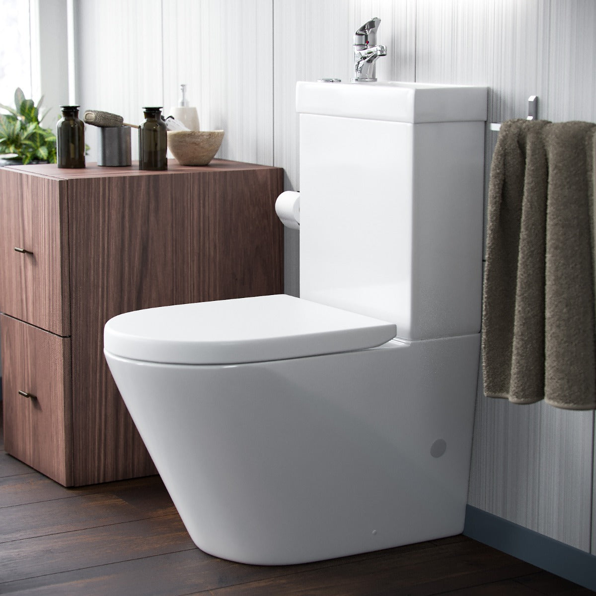 Pilton 2 in 1 Close Coupled Pan, Cistern, Seat & Mono Basin Mixer Tap