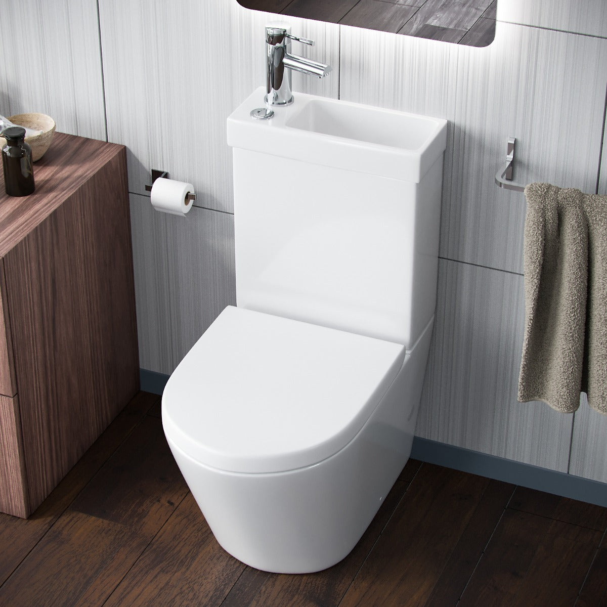 Pilton 2 in 1 Close Coupled Pan, Cistern, Seat & Mini Mono Basin Mixer Tap