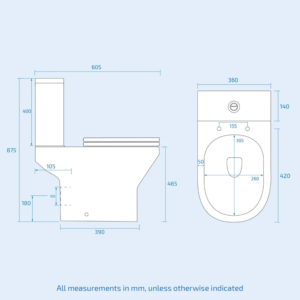 Nanuya 600mm 2 Drawer Vanity Basin Unit & Close Coupled Toilet White