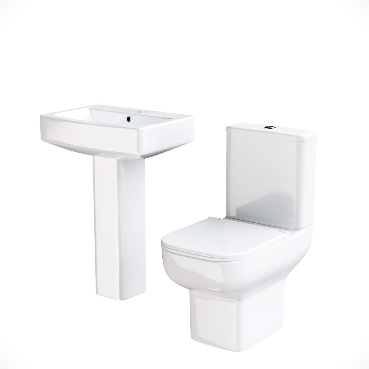 Louie Comfort Height Toilet Pan and 560 mm Full Pedestal Basin