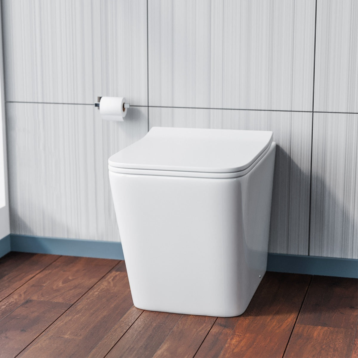 Rimless Back To Wall Toilet Pan with UF Toilet Seat