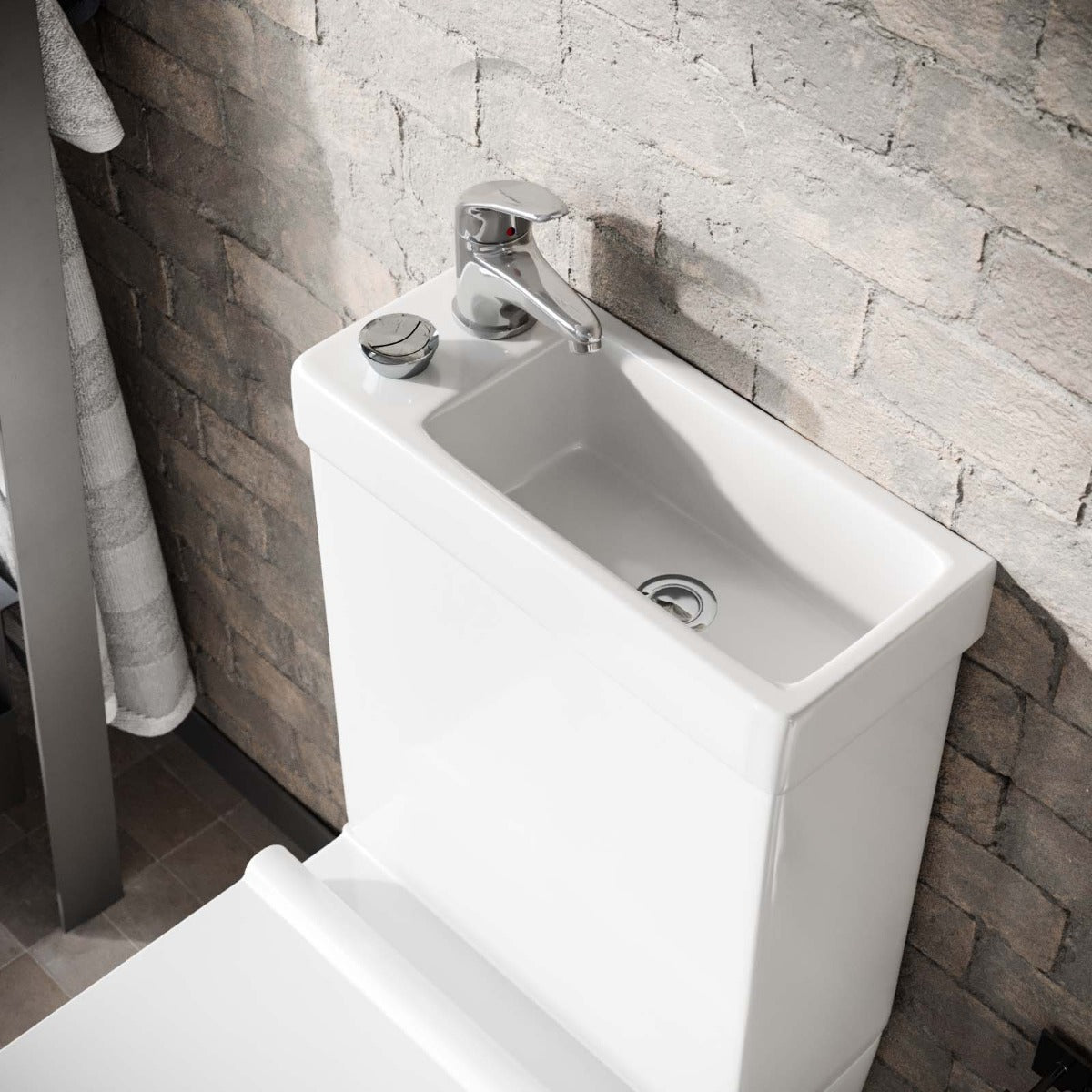 Nova 2 in 1 Combo Toilet and Basin Cloakroom Space Saver Unit  and Basin Tap and Waste