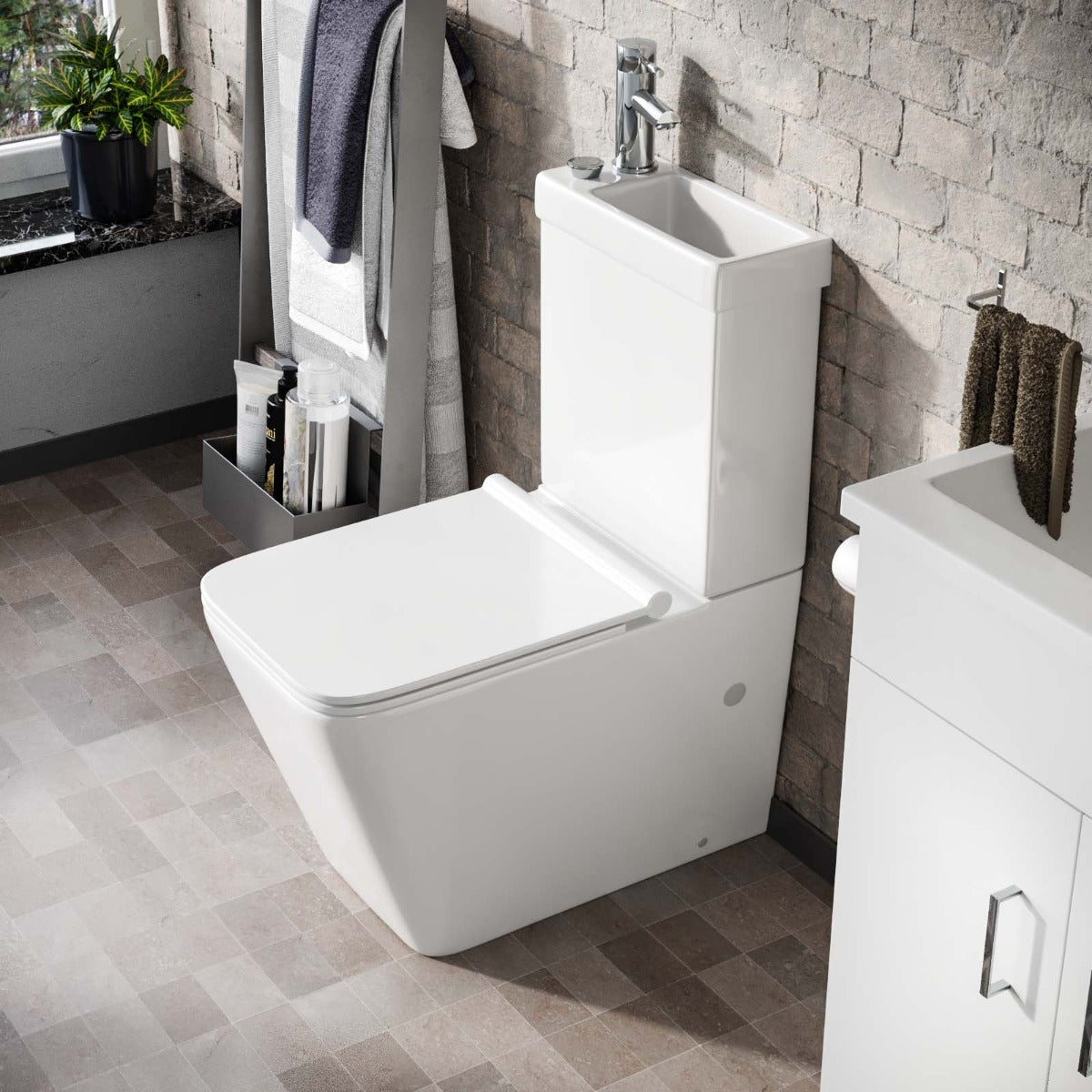 Nova 2 in 1 Combo Toilet and Basin Space Saver Unit  and Basin tap