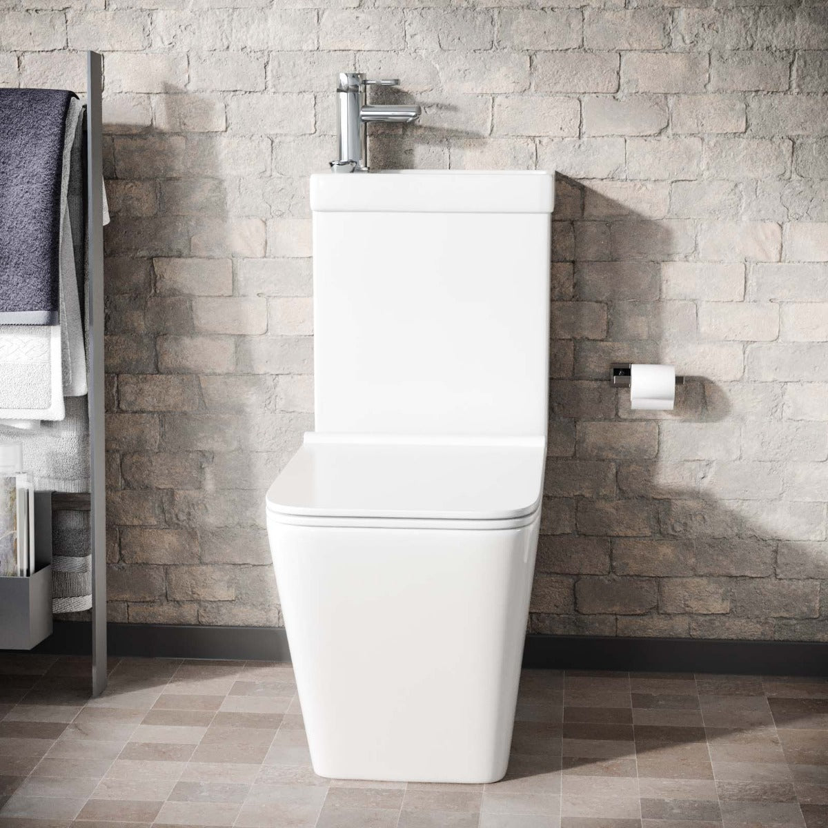 Nova 2 in 1 Combo Toilet and Basin Space Saver Unit  and Basin tap