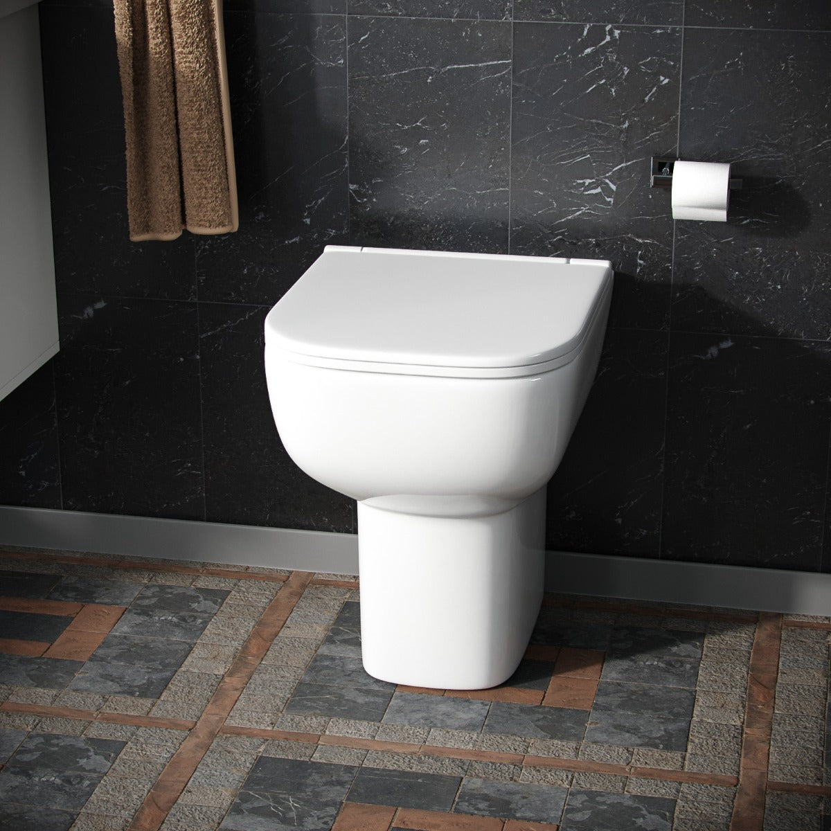Comfort Height Rimless Back To Wall Pan & Soft Toilet Seat