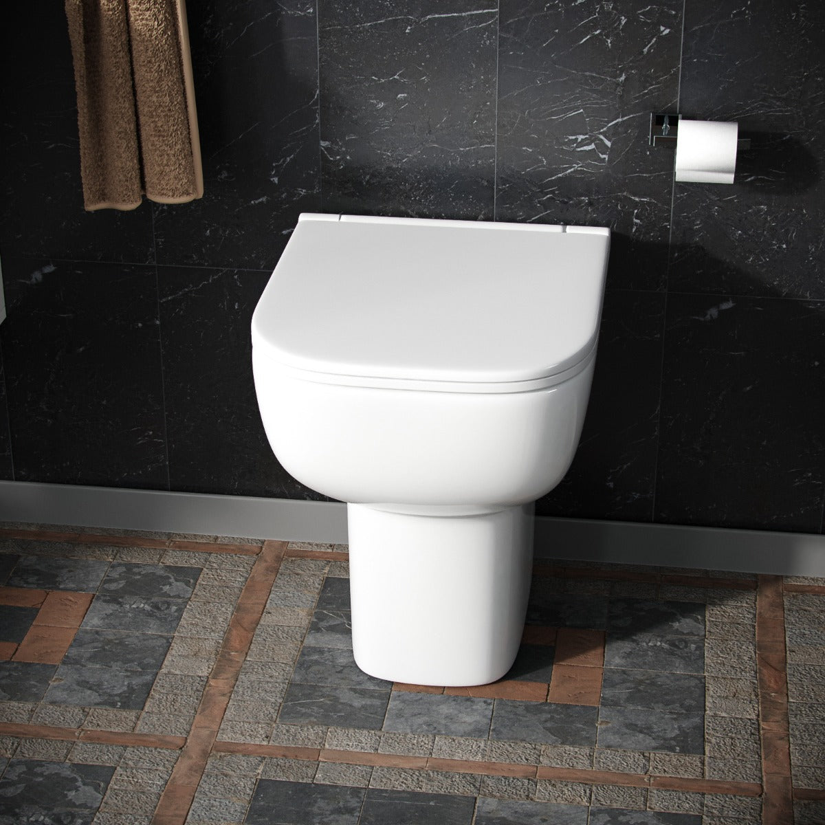 Comfort Height Rimless Back To Wall Pan & Soft Toilet Seat
