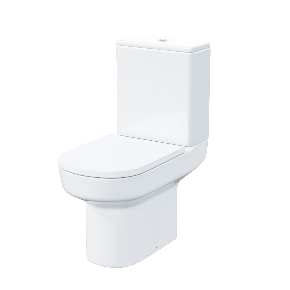 Modern Rimless Close Coupled Toilet and Cistern Soft Close Seat WC