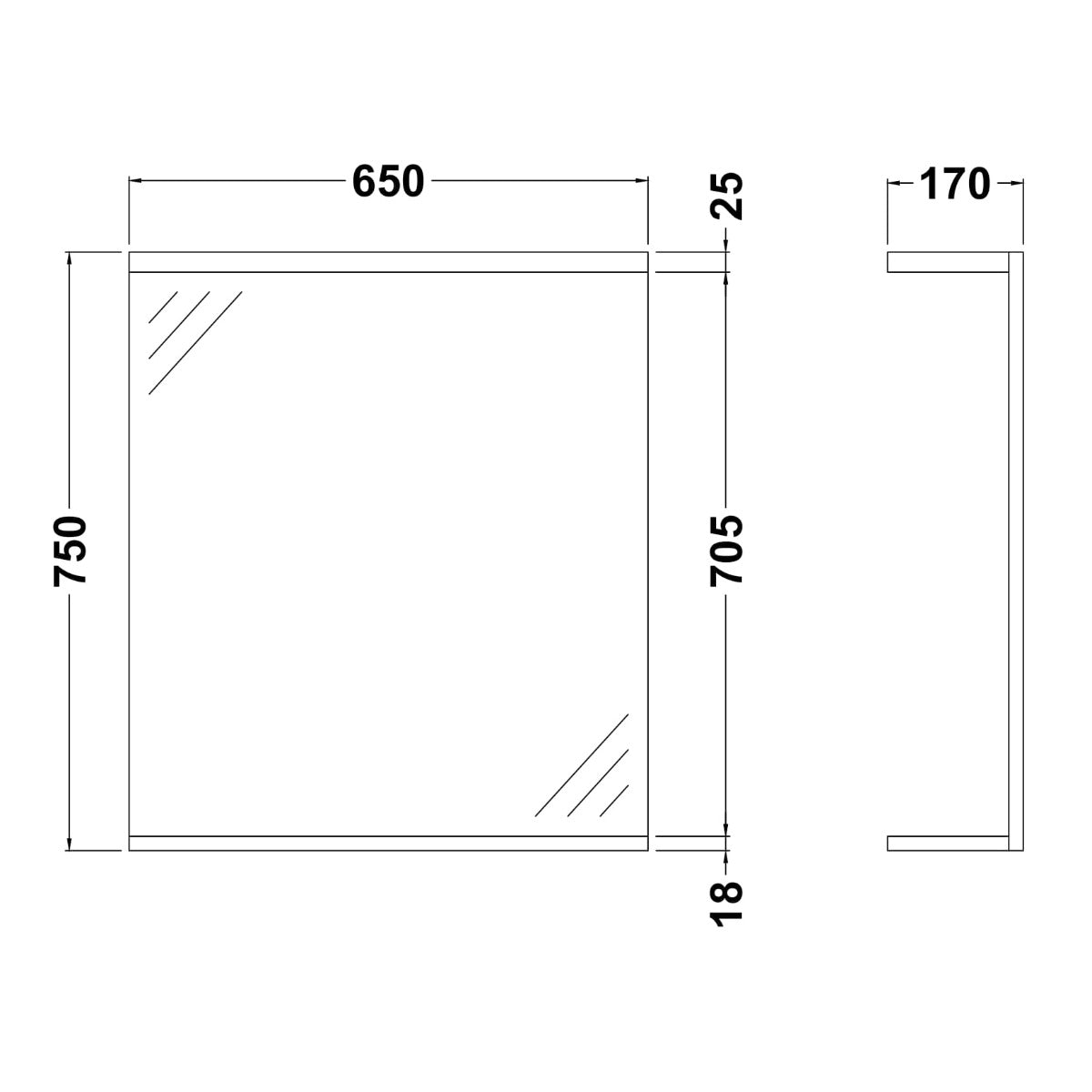 Ellen Premier Mayford Gloss White 650mm Mirror With Light Canopy