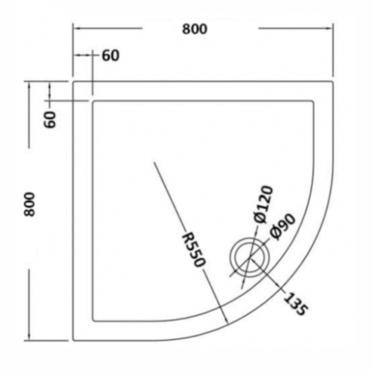 Saturn Matte Black Framed Quadrant Corner Shower Enclosure Set, Shower Tray